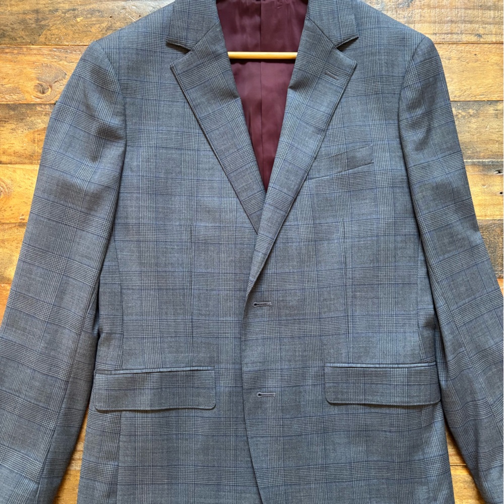 Bonobos 40r Slim Fit Gray Sport Coat with Textured Fabric and Notch Lapel